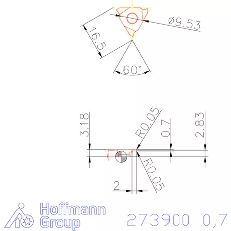 Garant Beszúró lapka jobbos 0,7 mm