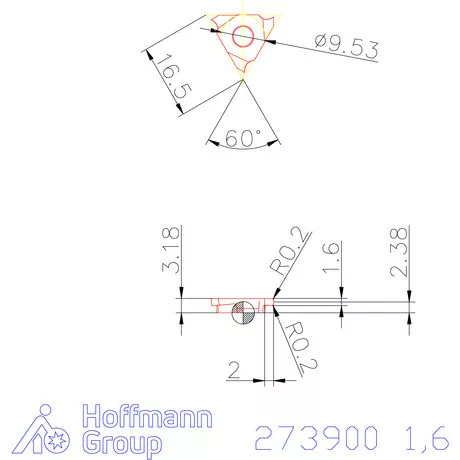 Garant Beszúró lapka jobbos 1,6 mm