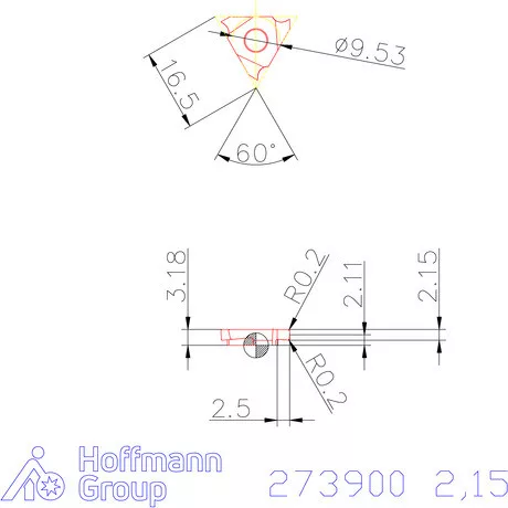 Garant Beszúró lapka jobbos 2,15 mm