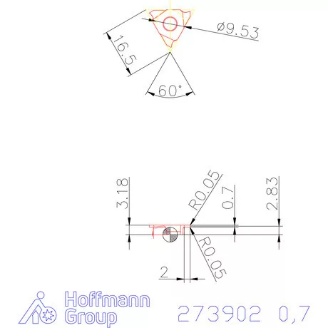 Garant Beszúró lapka jobbos 0,7 mm