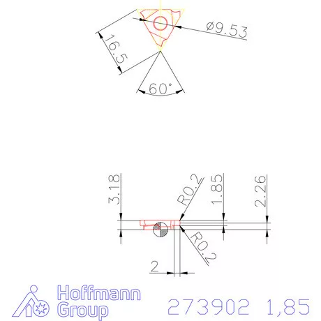 Garant Beszúró lapka jobbos 1,85 mm