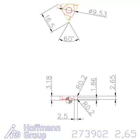 Garant Beszúró lapka jobbos 2,65 mm