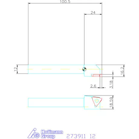 Garant Beszúró esztergakés 12 mm