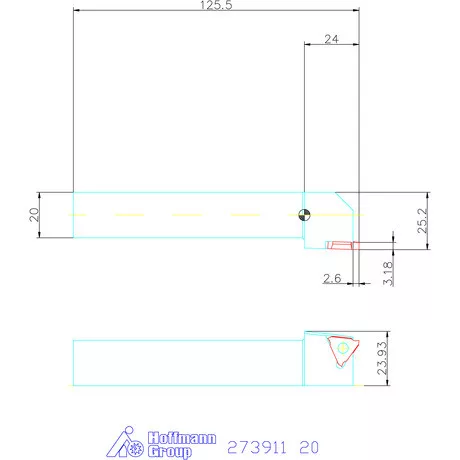 Garant Beszúró esztergakés 20 mm