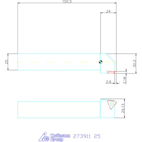 Garant Beszúró esztergakés 25 mm