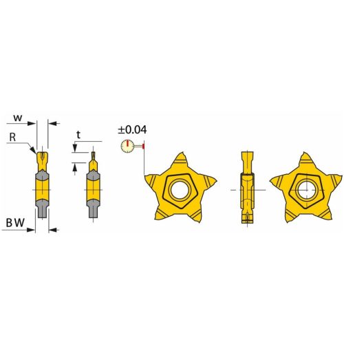 Iscar PENTACUT 24N-J/34N-J forgácsoló betétek 4/24 mm