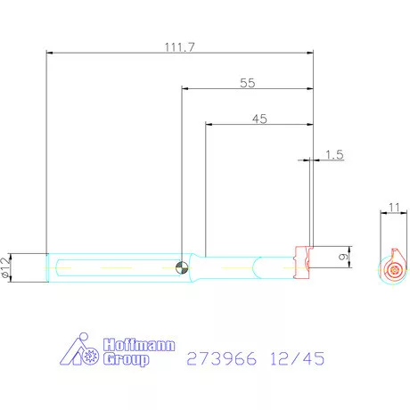 Garant Furatkés HM kerek 12/45 mm