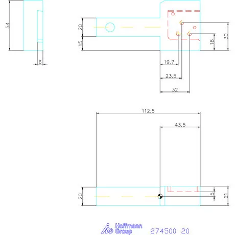 Garant Vario plus Eco tartó egyenes 0° 20 mm
