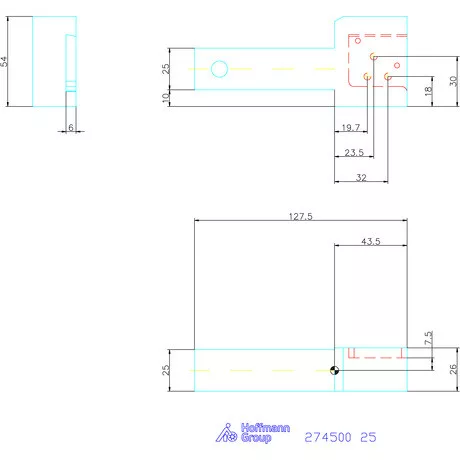 Garant Vario plus Eco tartó egyenes 0° 25 mm