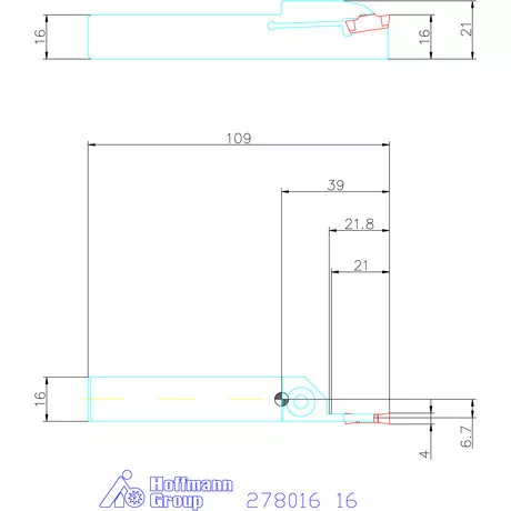 Holex Beszúró esztergakés 16 mm