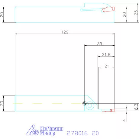 Holex Beszúró esztergakés 20 mm