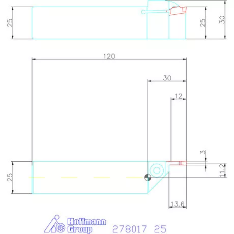 Holex Beszúró esztergakés 25 mm