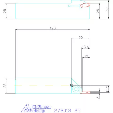 Holex Beszúró esztergakés 25 mm