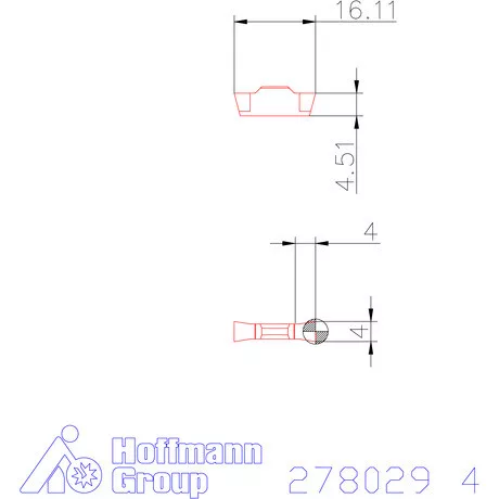 Holex Le- / beszúró esztergalapka egyenes 4 mm