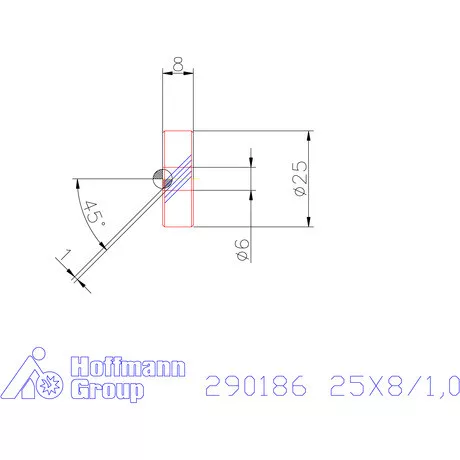 Zeus Recéző görgő PM 25X8/1,0 mm