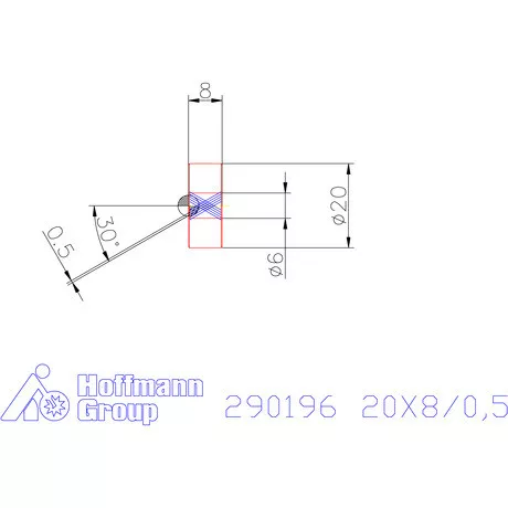 Zeus Recéző görgő PM 20X8/0,5 mm