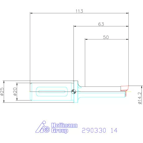 Garant Profil üregelő tartó négyszög forgácsoló betétekhez ⌀ D<sub>S</sub> 20 mm 14 mm