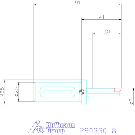 Garant Profil üregelő tartó négyszög forgácsoló betétekhez ⌀ D<sub>S</sub> 20 mm 8 mm