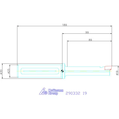 Garant Profil üregelő tartó négyszög forgácsoló betétekhez ⌀ D<sub>S</sub> 25 mm 19 mm