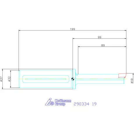 Garant Profil üregelő tartó négyszög forgácsoló betétekhez ⌀ D<sub>S</sub> 32 mm 19 mm