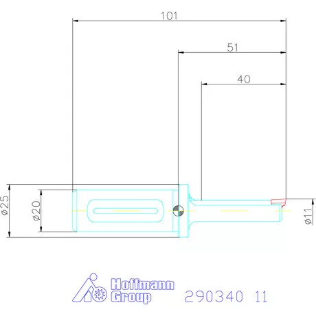 Garant Profil üregelő tartó hatszög forgácsoló betétekhez ⌀ D<sub>S</sub> 20 mm 11 mm