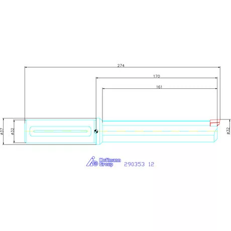 Garant Horony üregelő tartó, hosszú ⌀ D<sub>S</sub> 32 mm 12 mm