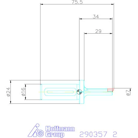 Garant Horony üregelő tartó, rövid ⌀ D<sub>S</sub> 16 mm 2 mm