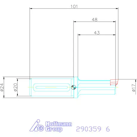 Garant Horony üregelő tartó, rövid ⌀ D<sub>S</sub> 20 mm 6 mm