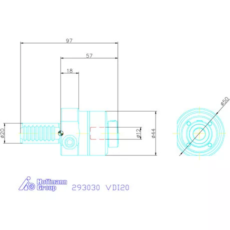 Garant Profil üregelő tartó, VDI ⌀ d = 12 mm VDI20