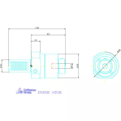 Garant Profil üregelő tartó, VDI ⌀ d = 12 mm VDI30