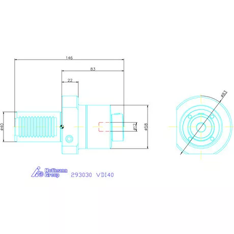 Garant Profil üregelő tartó, VDI ⌀ d = 12 mm VDI40