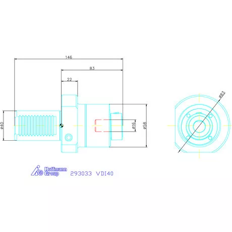 Garant Profil üregelő tartó, VDI ⌀ d = 16 mm VDI40