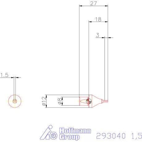 Garant Belső hatszög profil üregelő betét, metrikus ⌀ d = 8 mm 1,5 mm