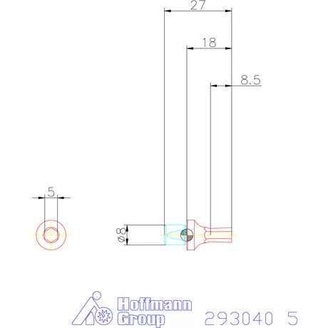 Garant Belső hatszög profil üregelő betét, metrikus ⌀ d = 8 mm 5 mm
