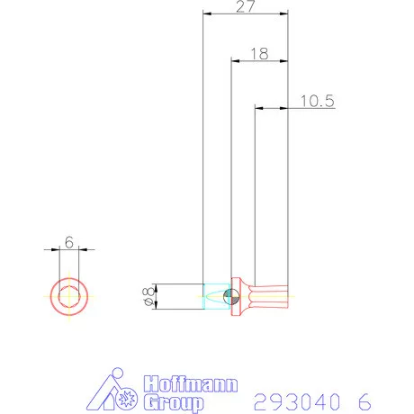 Garant Belső hatszög profil üregelő betét, metrikus ⌀ d = 8 mm 6 mm