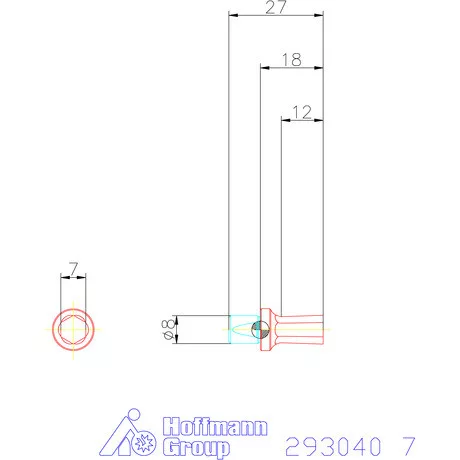 Garant Belső hatszög profil üregelő betét, metrikus ⌀ d = 8 mm 7 mm