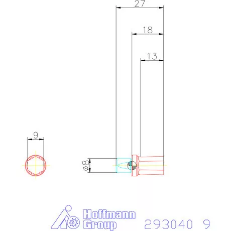 Garant Belső hatszög profil üregelő betét, metrikus ⌀ d = 8 mm 9 mm