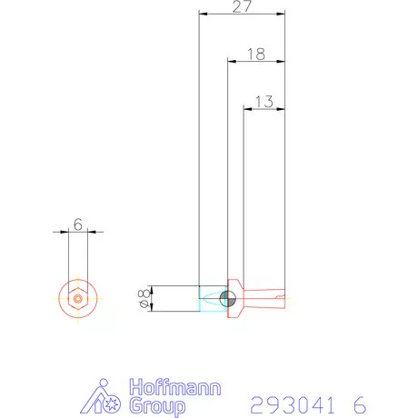 Garant Belső hatszög profil üregelő betét, metrikus ⌀ d = 8 mm 6 mm