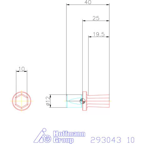 Garant Belső hatszög profil üregelő betét, metrikus ⌀ d = 12 mm 10 mm