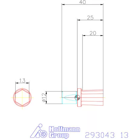 Garant Belső hatszög profil üregelő betét, metrikus ⌀ d = 12 mm 13 mm