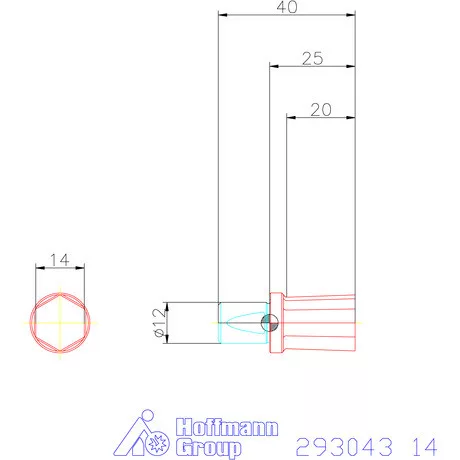 Garant Belső hatszög profil üregelő betét, metrikus ⌀ d = 12 mm 14 mm
