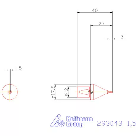 Garant Belső hatszög profil üregelő betét, metrikus ⌀ d = 12 mm 1,5 mm