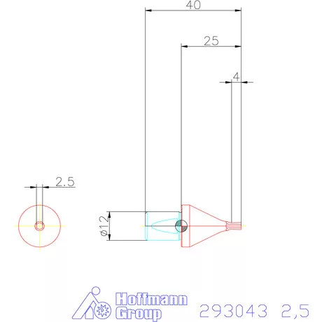 Garant Belső hatszög profil üregelő betét, metrikus ⌀ d = 12 mm 2,5 mm