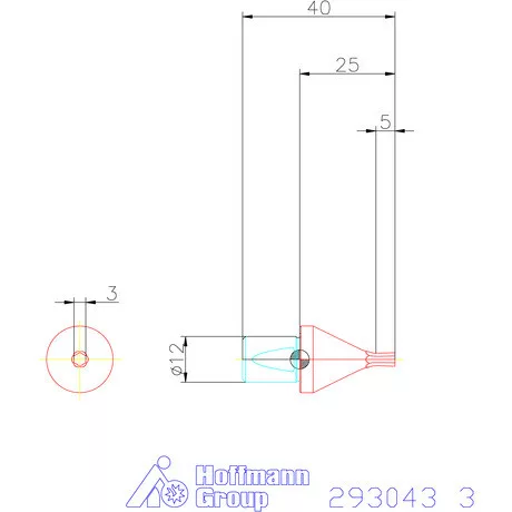 Garant Belső hatszög profil üregelő betét, metrikus ⌀ d = 12 mm 3 mm