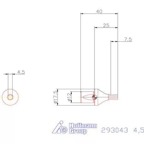 Garant Belső hatszög profil üregelő betét, metrikus ⌀ d = 12 mm 4,5 mm