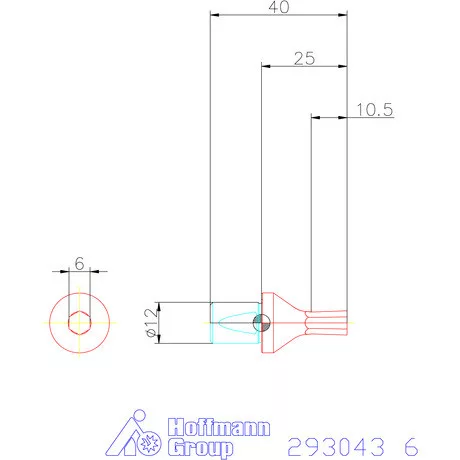 Garant Belső hatszög profil üregelő betét, metrikus ⌀ d = 12 mm 6 mm