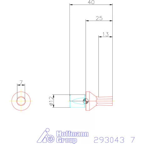Garant Belső hatszög profil üregelő betét, metrikus ⌀ d = 12 mm 7 mm