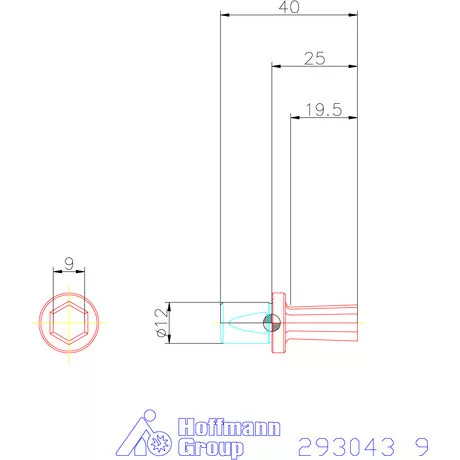 Garant Belső hatszög profil üregelő betét, metrikus ⌀ d = 12 mm 9 mm