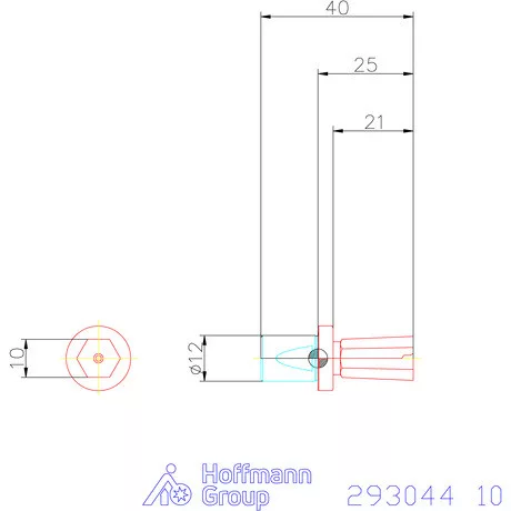 Garant Belső hatszög profil üregelő betét, metrikus ⌀ d = 12 mm 10 mm