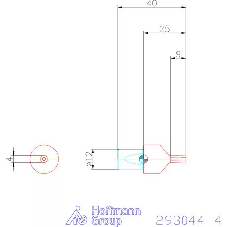 Garant Belső hatszög profil üregelő betét, metrikus ⌀ d = 12 mm 4 mm
